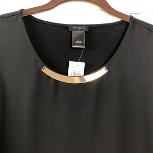 NWT Ann Taylor sleeveless top with gold accent